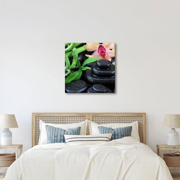 Obraz - Kameny a orchideje (30x30 cm)