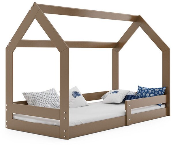 Dětská postel Domek 1 80x160 cm, hnědá + rošt a matrace ZDARMA
