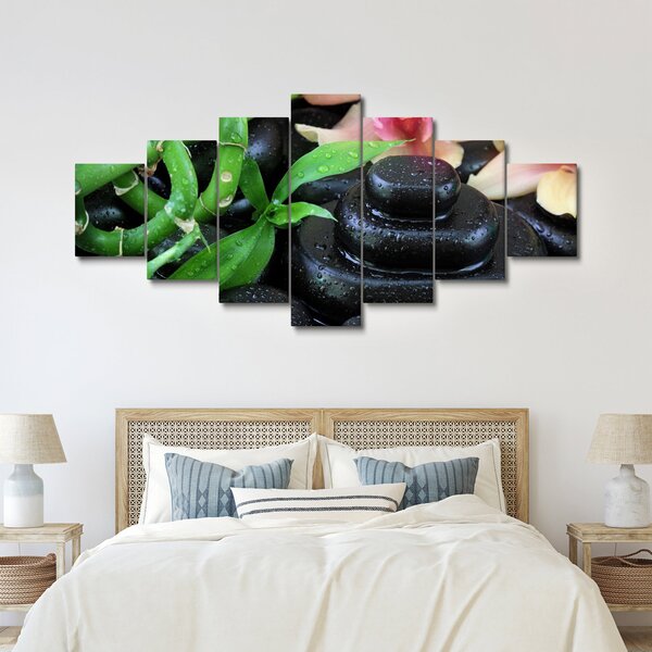 Obraz - Kameny a orchideje (210x100 cm)