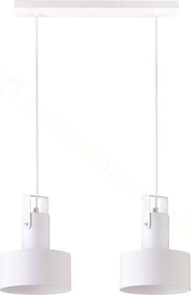 SIGMA Závěsné industriální světlo nad jídelní stůl RIF PLUS, 2xE27, 60W, bílé 31199