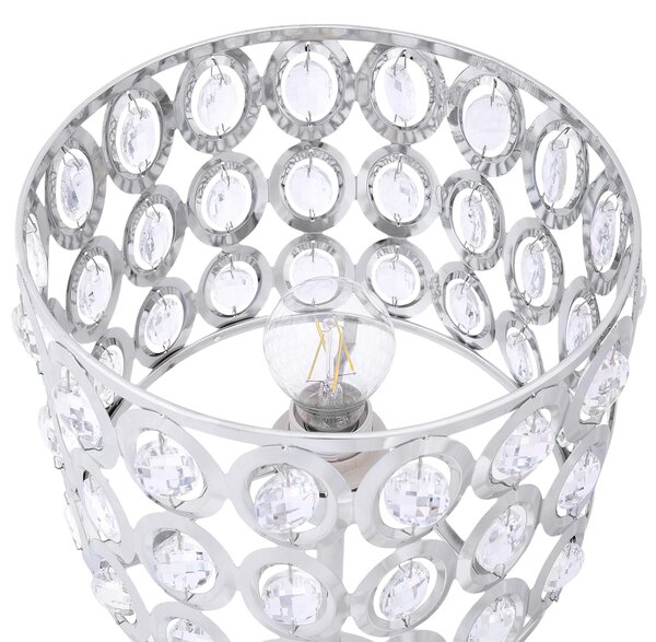 Stolní lampa TENNA Křišťál Stříbrná