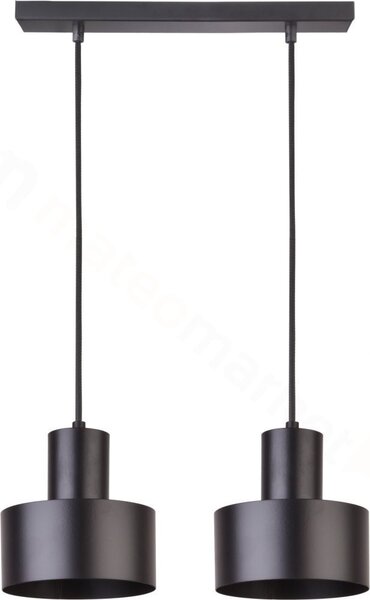 SIGMA Závěsné industriální světlo nad jídelní stůl, 2xE27, 60W, černé 30898