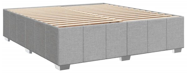 Rám postele bez matrace světle šedý 200 x 200 cm textil 3284860
