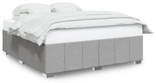 Rám postele bez matrace světle šedý 200 x 200 cm textil 3284860