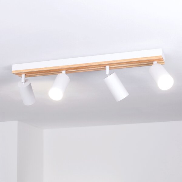 Brilagi - Bodové svítidlo SELE WOOD 4xGU10/30W/230V bílá/dřevo