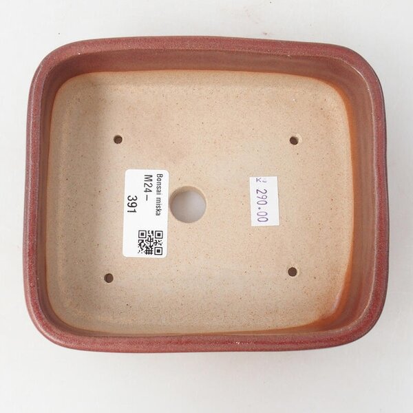 E-bonsai Keramická bonsai miska 15 x 12,5 x 4,5 cm vínová