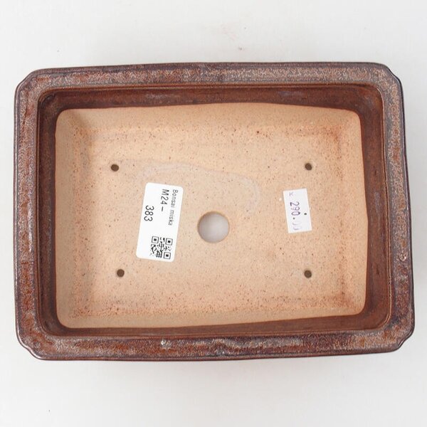 E-bonsai Keramická bonsai miska 18 x 13,5 x 4 cm hnědá