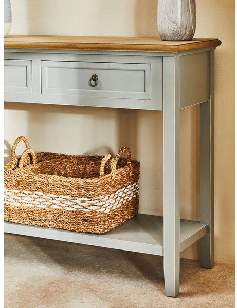Šedý konzolový stolek z masivu pavlovnie 34,5x99 cm Henley – Premier Housewares