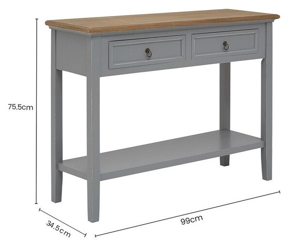 Šedý konzolový stolek z masivu pavlovnie 34,5x99 cm Henley – Premier Housewares
