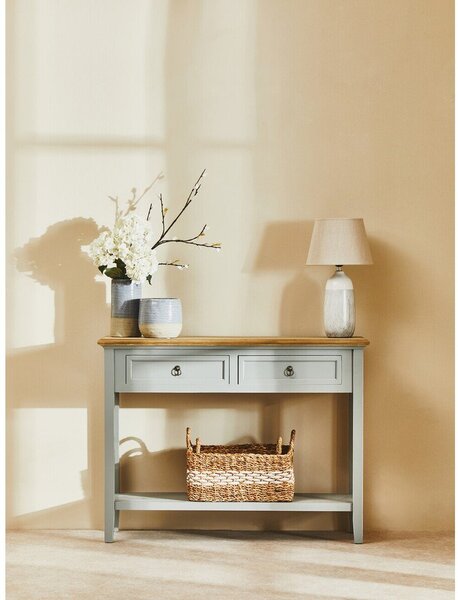 Šedý konzolový stolek z masivu pavlovnie 34,5x99 cm Henley – Premier Housewares