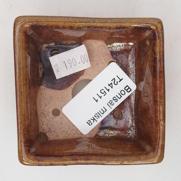 E-bonsai Keramická bonsai miska 7 x 7 x 3 cm hnědá