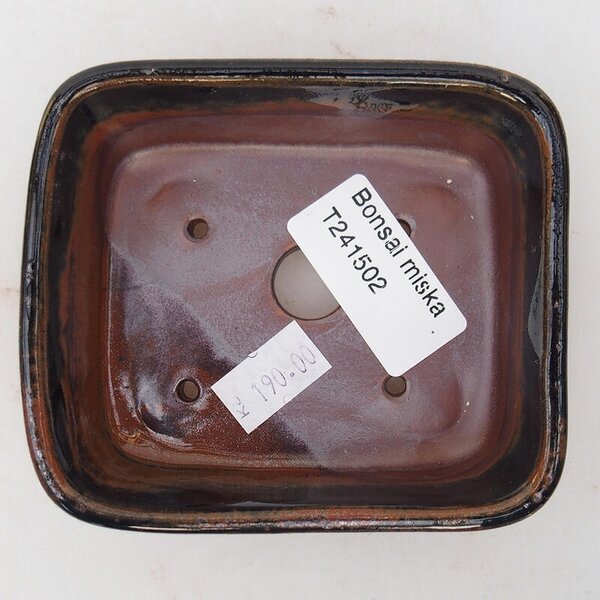 E-bonsai Keramická bonsai miska 10 x 8,5 x 3,5 cm černá