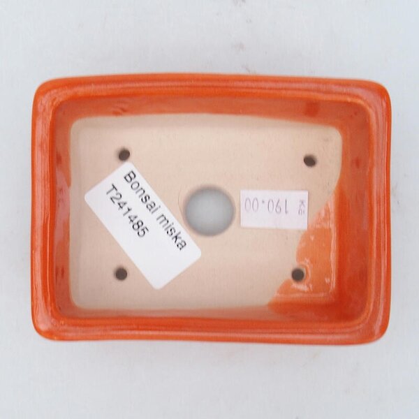 E-bonsai Keramická bonsai miska 10 x 7 x 3,5 cm oranžová