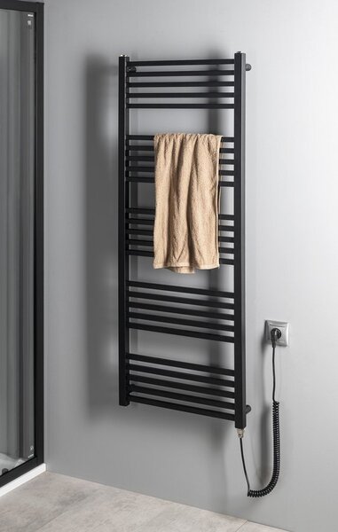 Sapho Sapho, METRO-E elektrické topné těleso, rovné, 600x1620 mm, 800 W, černá matná, ME616B