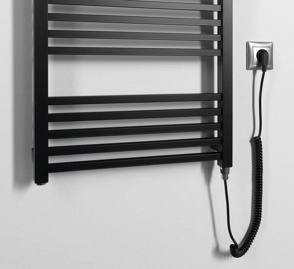 Sapho Sapho, METRO-E elektrické topné těleso, rovné, 600x1620 mm, 800 W, černá matná, ME616B
