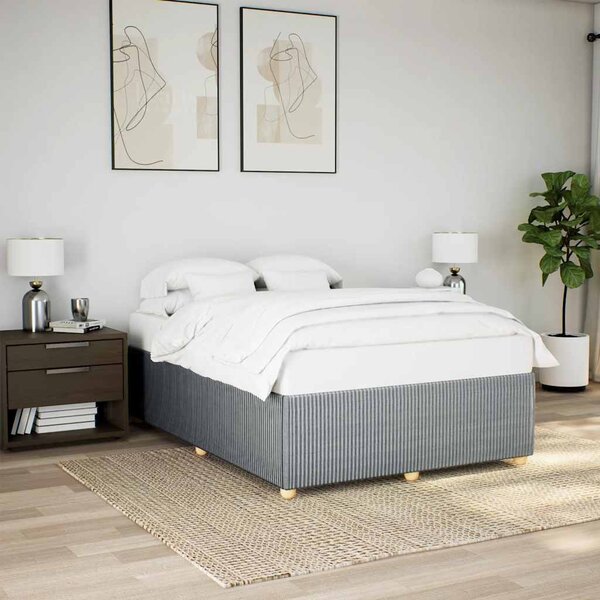 Rám postele bez matrace světle šedý 140 x 190 cm textil 3284935