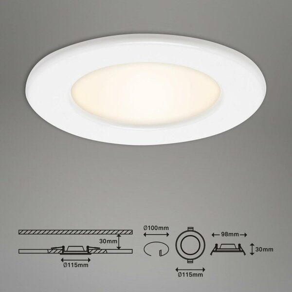 BRILONER 3ks sada LED vestavné svítidlo, pr. 11,5 cm, 6 W, bílé BRI 7053-036