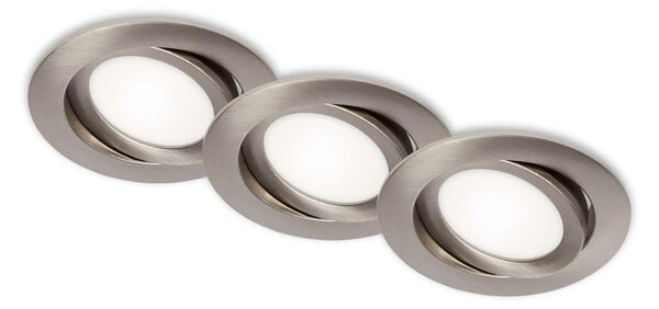 BRILONER 3ks sada LED vestavné svítidlo, pr. 10,6 cm, 7 W, matný nikl BRI 7114-432