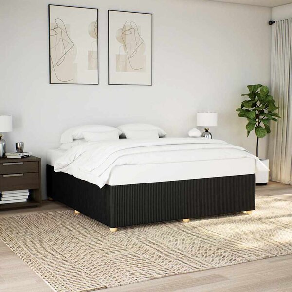 Rám postele bez matrace černý 180 x 200 cm textil 3284958
