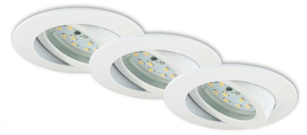 BRILONER 3ks sada LED vestavné svítidlo, pr. 8,2 cm, 6,5 W, bílé BRI 7296-036