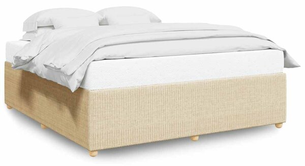 Rám postele bez matrace krémový 200 x 200 cm textil 3284968
