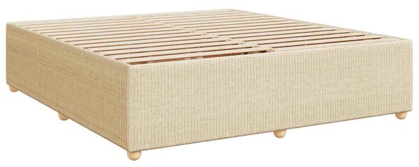 Rám postele bez matrace krémový 200 x 200 cm textil 3284968
