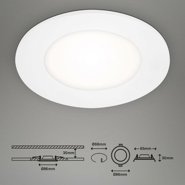 BRILONER 3ks sada LED vestavné svítidlo, pr. 8,6 cm, 3 W, 350 lm, bílé BRI 7057-436