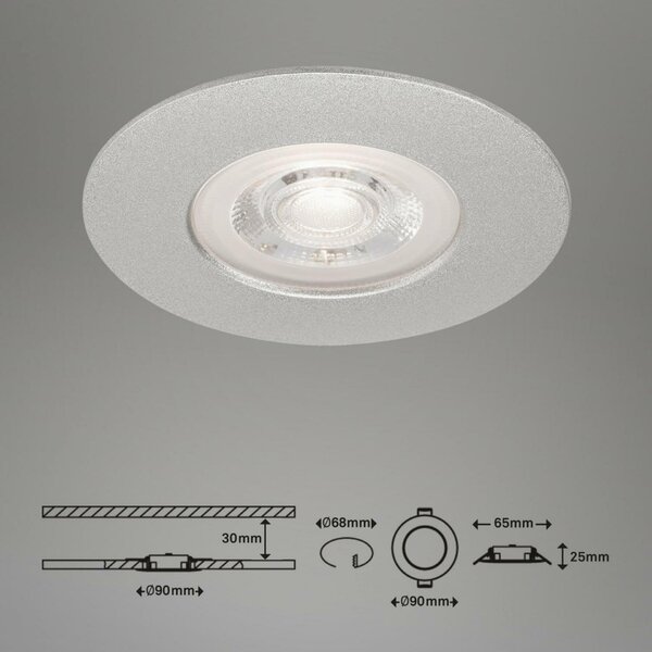 BRILONER 3ks sada LED vestavné svítidlo, pr. 9 cm, 5 W, matný chrom BRI 7046-034