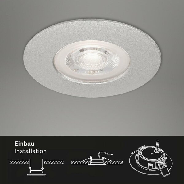BRILONER 3ks sada LED vestavné svítidlo, pr. 9 cm, 5 W, matný chrom BRI 7046-034