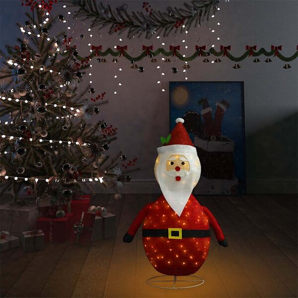 Dekorativní vánoční Santa Claus s LED luxusní tkanina 90 cm 328498