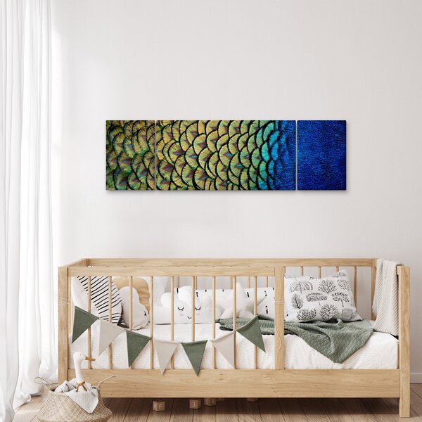 Obraz - Páví peří (170x50 cm)