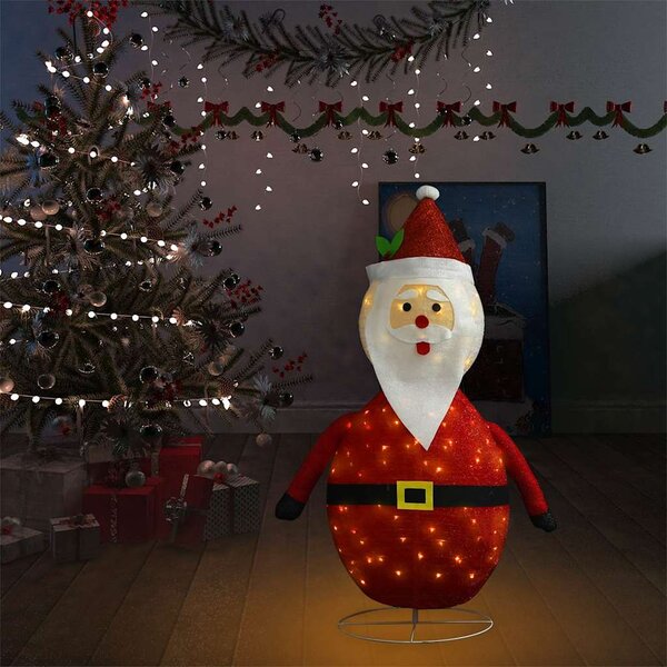 Dekorativní vánoční Santa Claus s LED luxusní tkanina 120 cm 328499