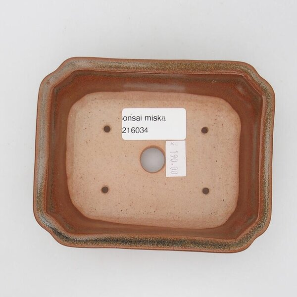 E-bonsai Keramická bonsai miska 13,5 x 10,5 x 3,5 cm hnědá