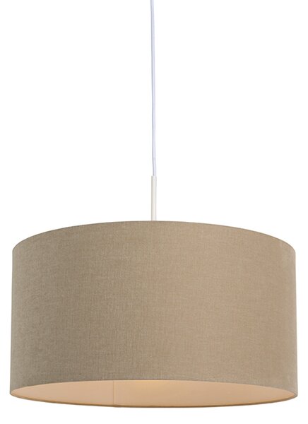 Venkovská závěsná lampa bílá s béžovým odstínem 50 cm - Combi 1
