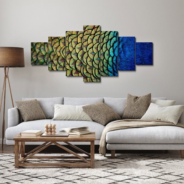 Obraz - Páví peří (210x100 cm)