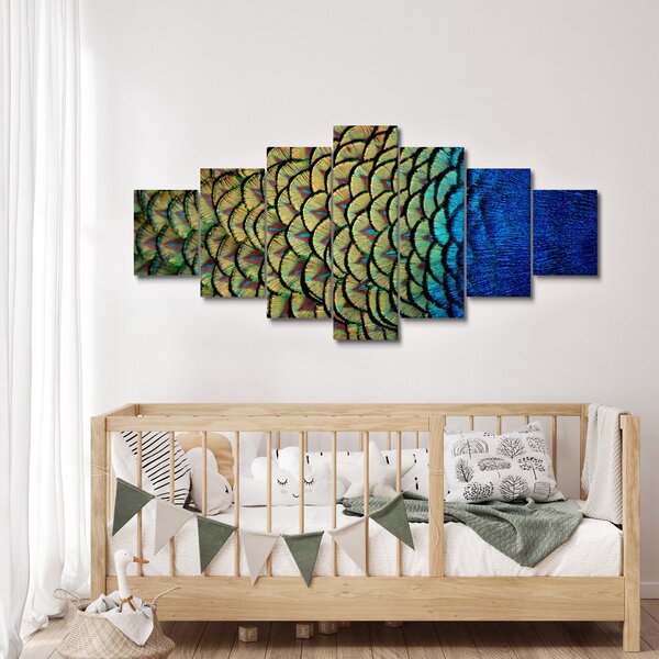 Obraz - Páví peří (210x100 cm)