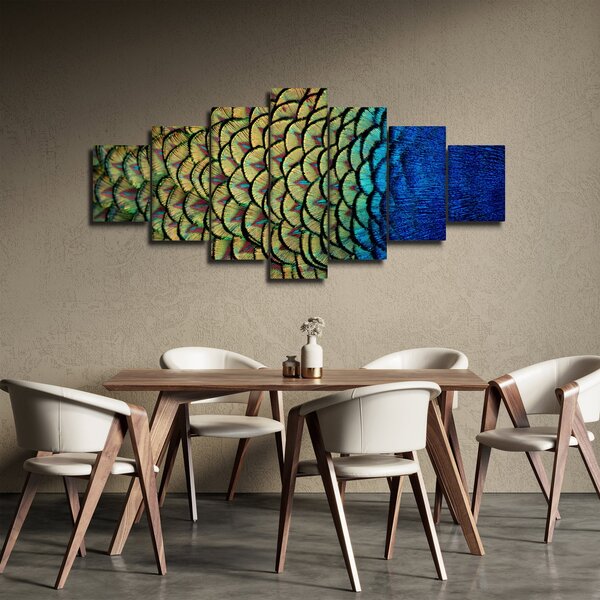 Obraz - Páví peří (210x100 cm)