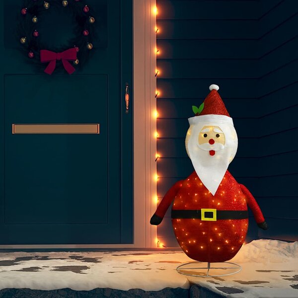 Dekorativní vánoční Santa Claus s LED luxusní tkanina 120 cm 328499