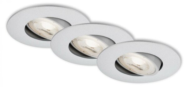 BRILONER 3ks sada ultraploché LED vestavné svítidlo, pr. 9 cm, 5 W, matný chrom BRI 7146-034
