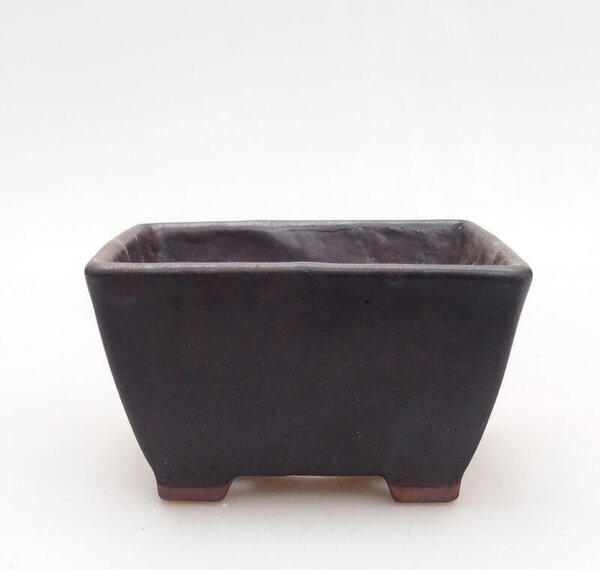 E-bonsai Keramická bonsai miska 9,5 x 9,5 x 5,5 cm černá