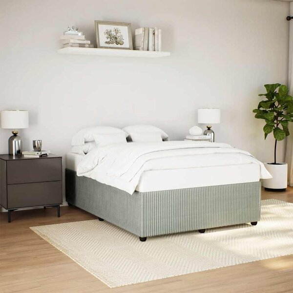 Rám postele bez matrace světle šedý 140 x 190 cm samet 3285006