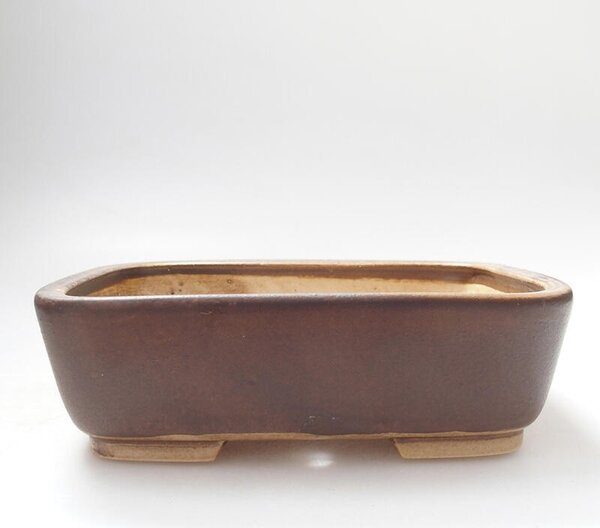 E-bonsai Keramická bonsai miska 14,5 x 12 x 4 cm hnědá