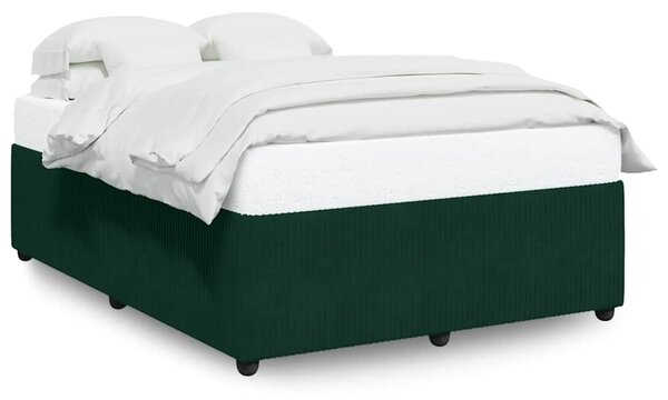 Rám postele bez matrace tmavě zelená 140 x 190 cm samet 3285009