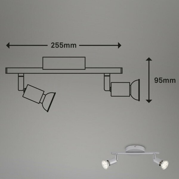 BRILONER Bodové svítidlo 25,5x7 cm 2xGU10 4,8W 520lm titan BRI 2915-024