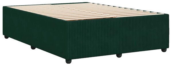 Rám postele bez matrace tmavě zelená 140 x 190 cm samet 3285009