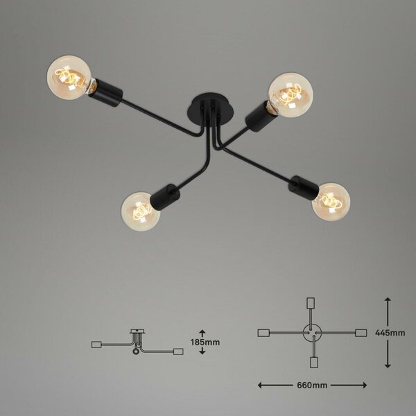 BRILONER Bodové svítidlo 67 cm 4x E27 60W černá BRILO 2886-045