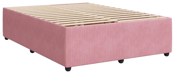 Box spring postel s matrací růžová 140x200 cm samet 3285649
