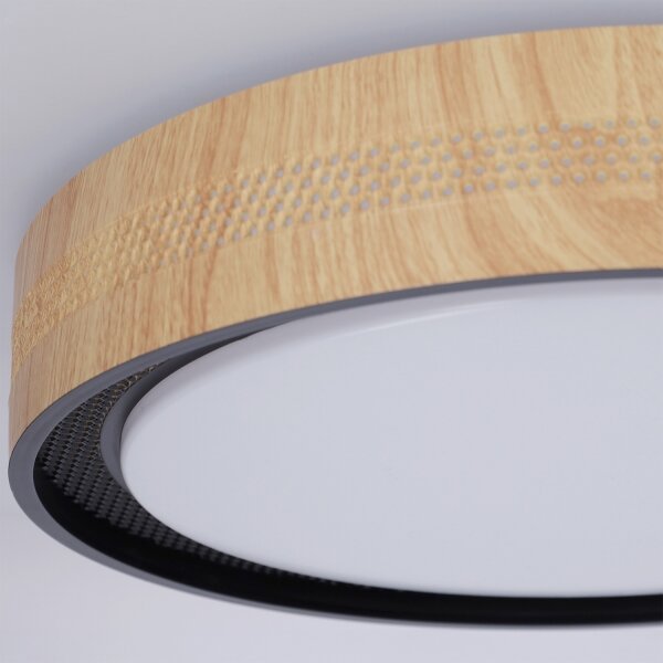 Brilagi - LED Stmív. strop. svítidlo COCI LED/48W/230V pr. 39 cm dřevo/černá+DO