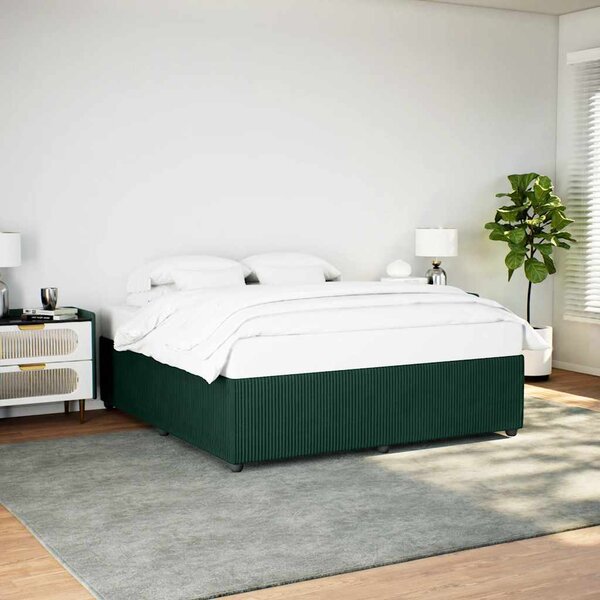 Rám postele bez matrace tmavě zelená 180 x 200 cm samet 3285027