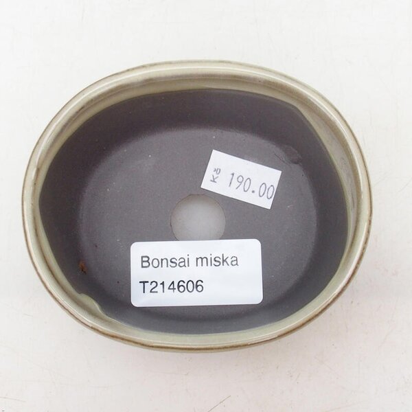 E-bonsai Keramická bonsai miska 9 x 7,5 x 4 cm béžová
